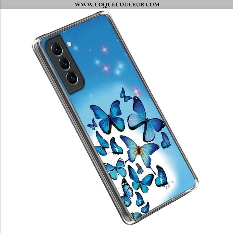 Coque Samsung Galaxy S23 5G Papillons Bleus