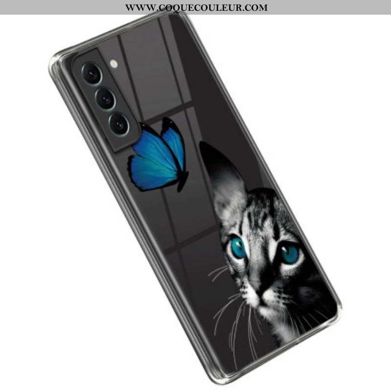 Coque Samsung Galaxy S23 5G Chat et Papillon