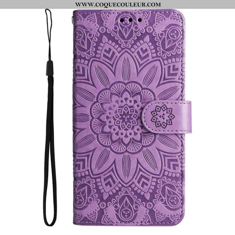 Housse Samsung Galaxy S23 5G Mandala Soleil avec Lanière