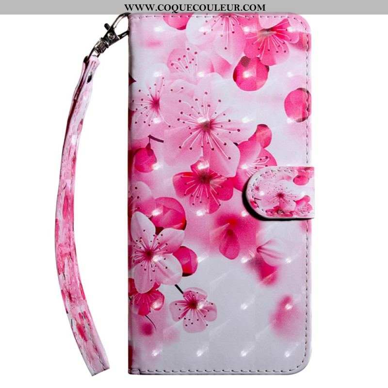 Housse Samsung Galaxy S23 5G Florale à Lanière