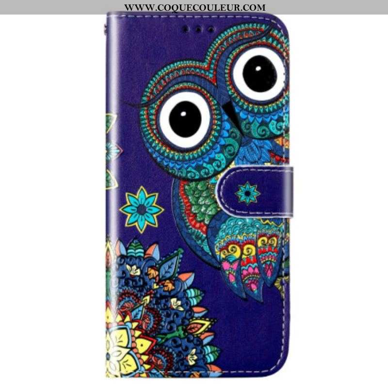 Housse Samsung Galaxy S23 5G Hibou à Lanière