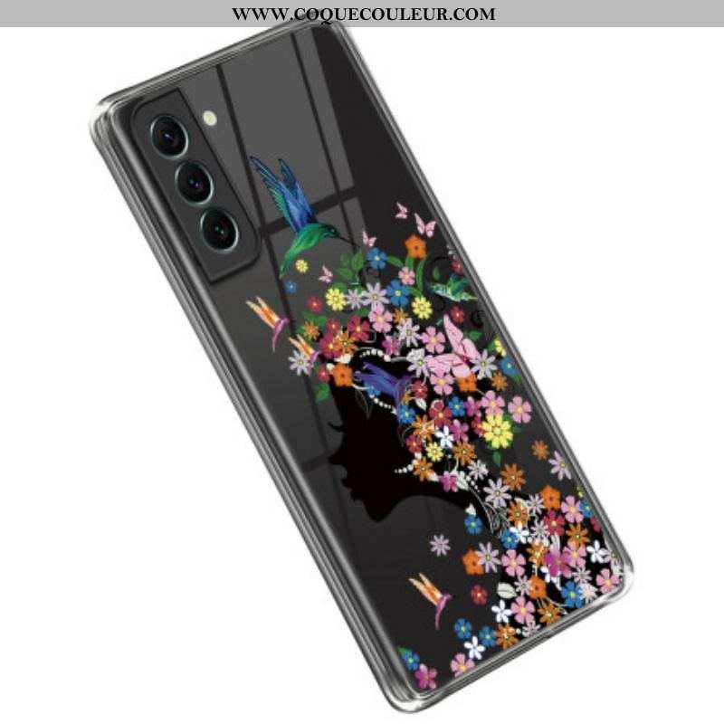 Coque Samsung Galaxy S23 5G Transparente Tête Fleurie