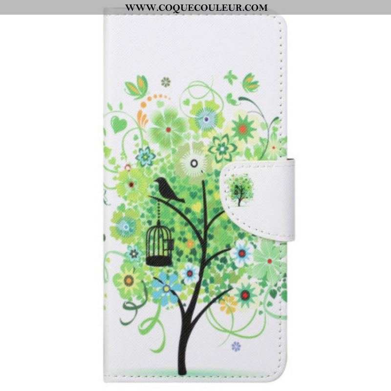 Housse Samsung Galaxy S23 5G Arbre aux Feuilles Vertes