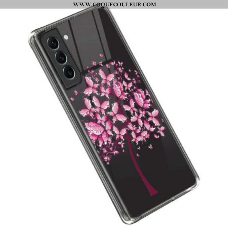 Coque Samsung Galaxy S23 5G Transparente Arbre Rose