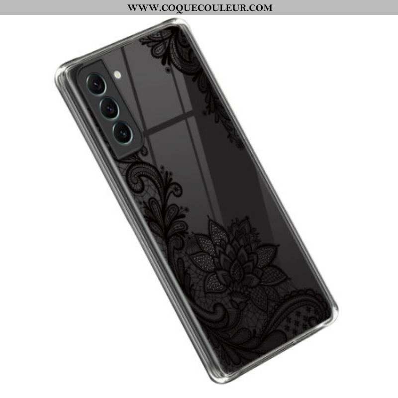 Coque Samsung Galaxy S23 5G Transparente Dentelle Noire