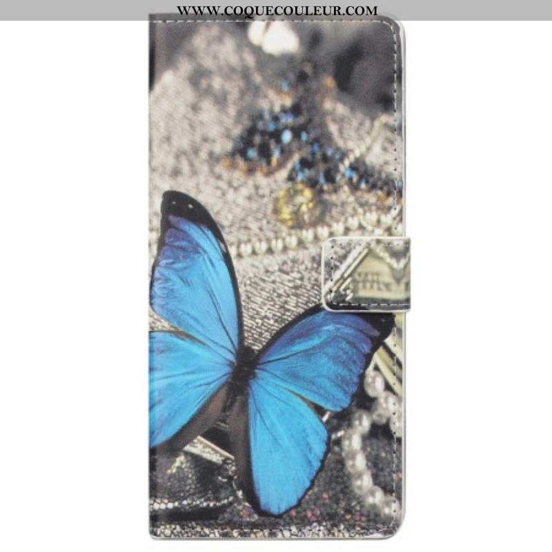 Housse Samsung Galaxy S23 5G Papillon Bleu