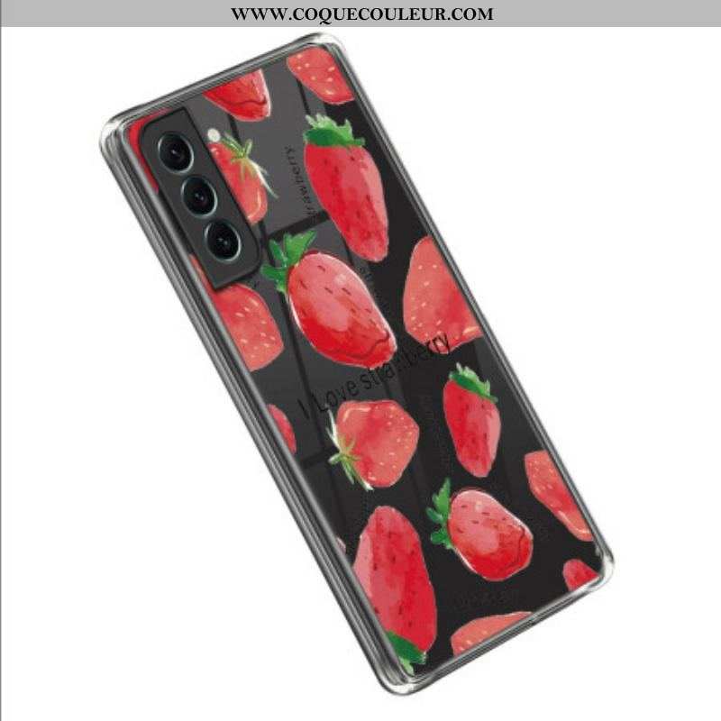 Coque Samsung Galaxy S23 5G Transparente Fraises