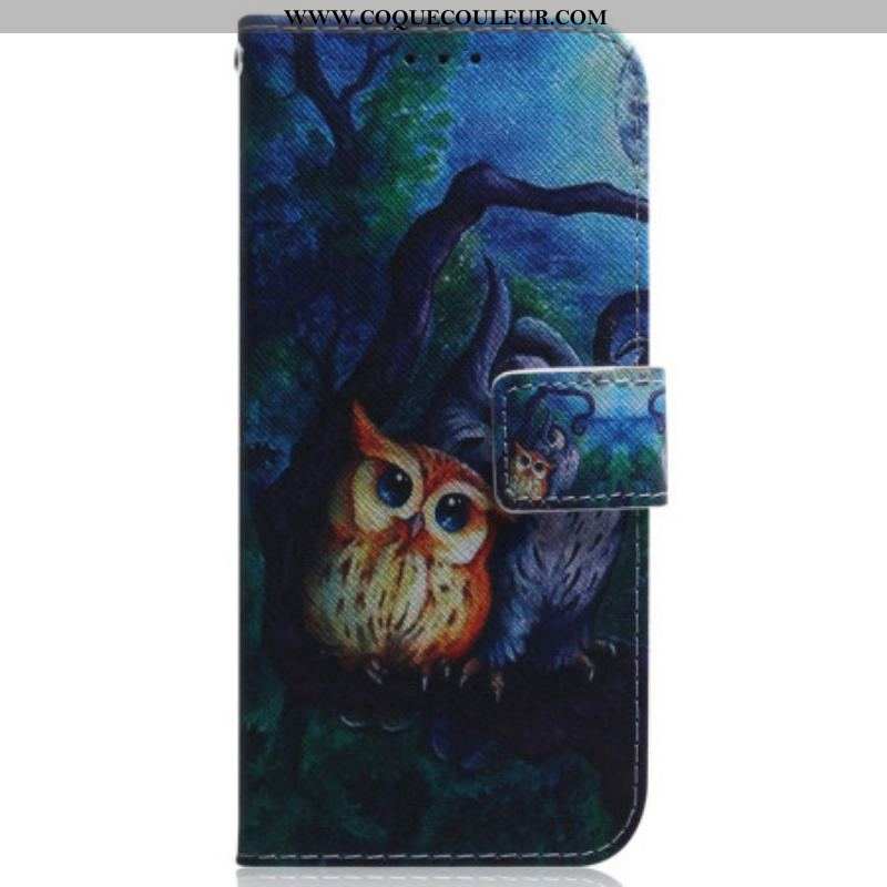 Housse Samsung Galaxy S23 5G Peinture Hiboux