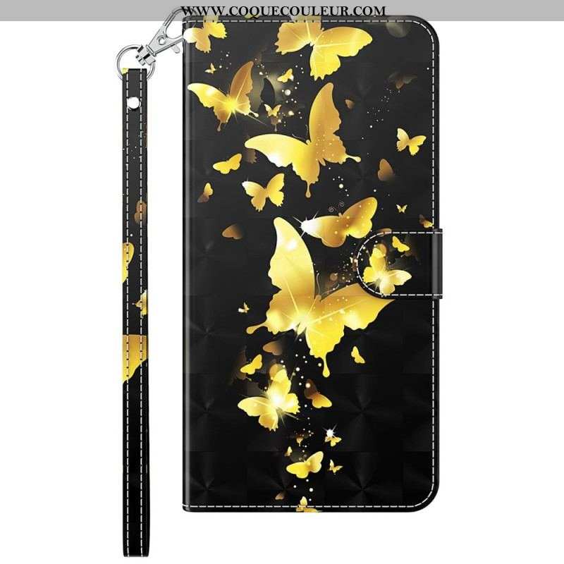 Housse Samsung Galaxy S23 5G Des Papillons à Lanière