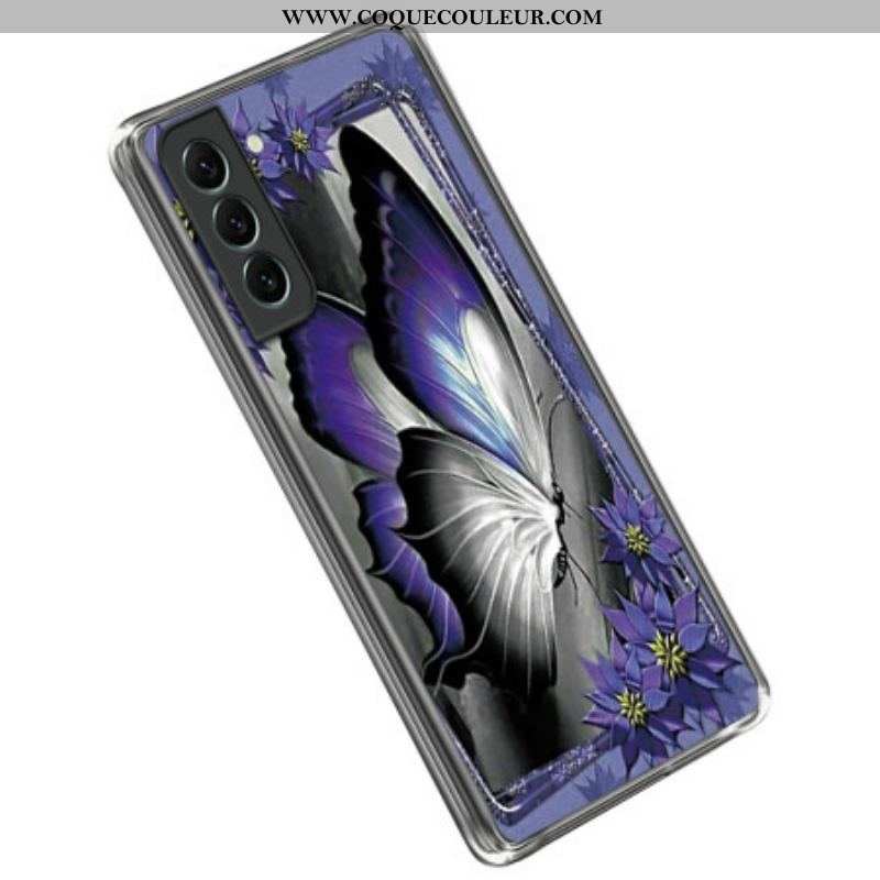 Coque Samsung Galaxy S23 5G Papillon Violet