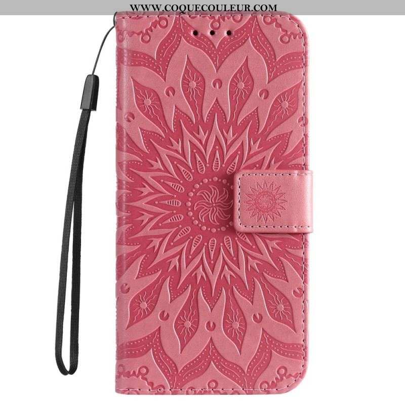 Housse Samsung Galaxy S23 5G Mandala Soleil avec Lanière