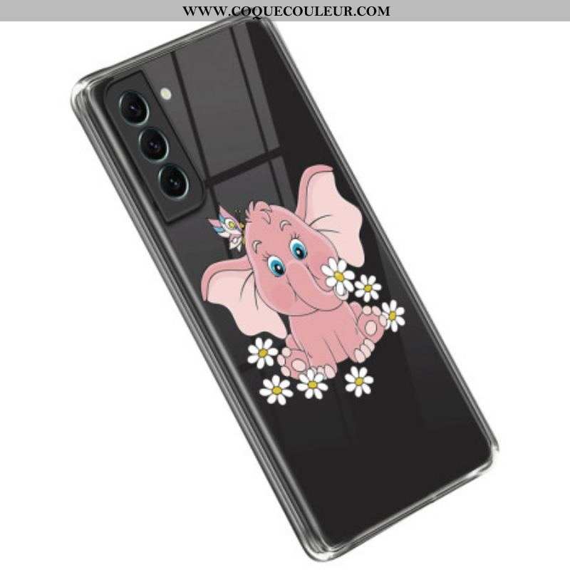 Coque Samsung Galaxy S23 5G Transparente Éléphant Rose