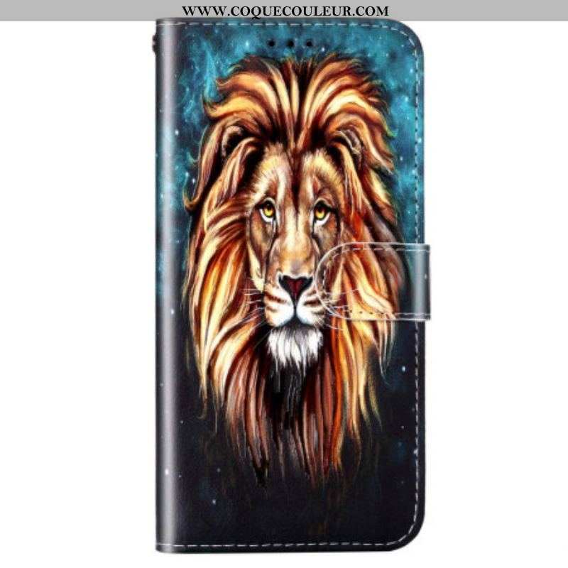 Housse Samsung Galaxy S23 5G Lion à Lanière