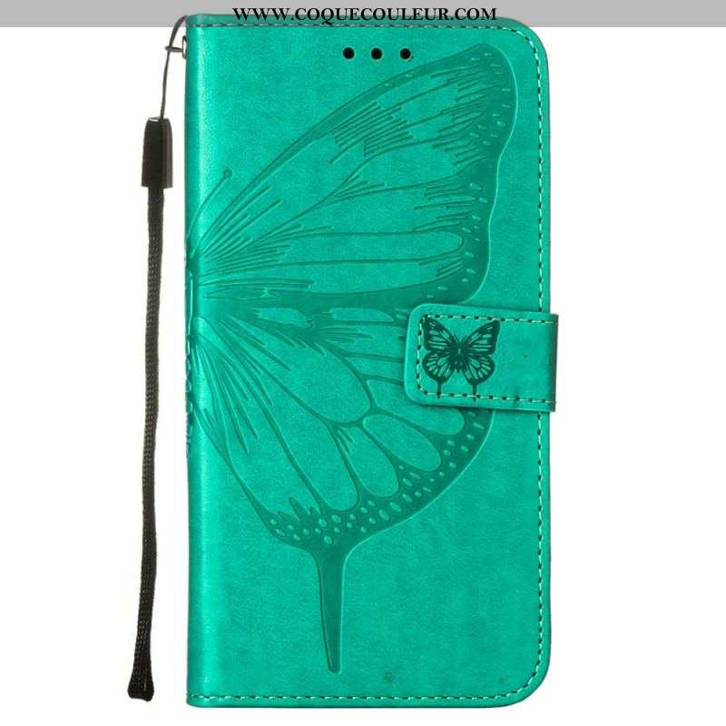 Housse Samsung Galaxy S23 5G Papillon Design avec Lanière