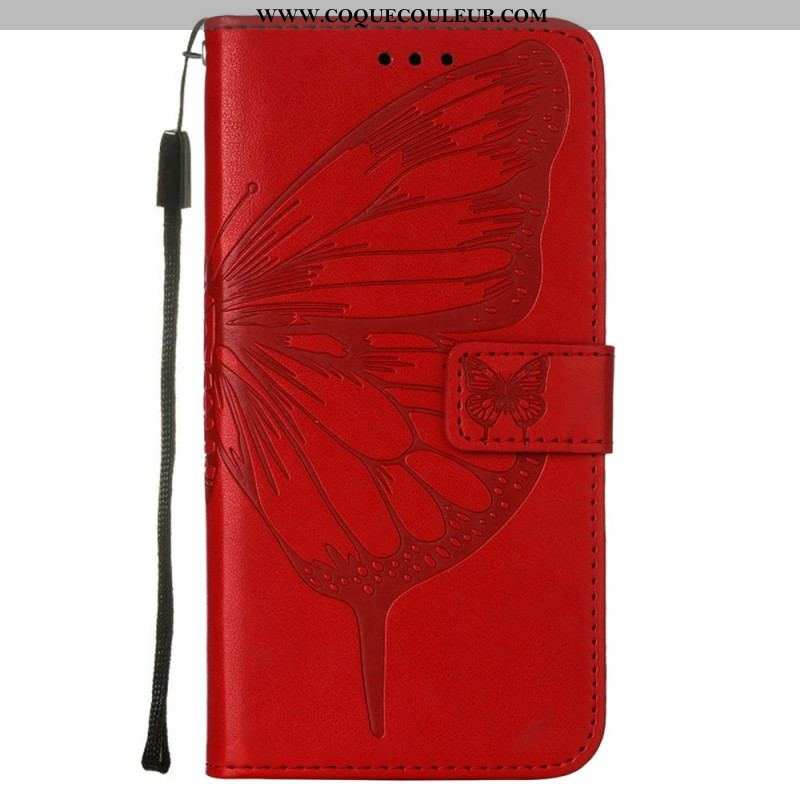 Housse Samsung Galaxy S23 5G Papillon Design avec Lanière