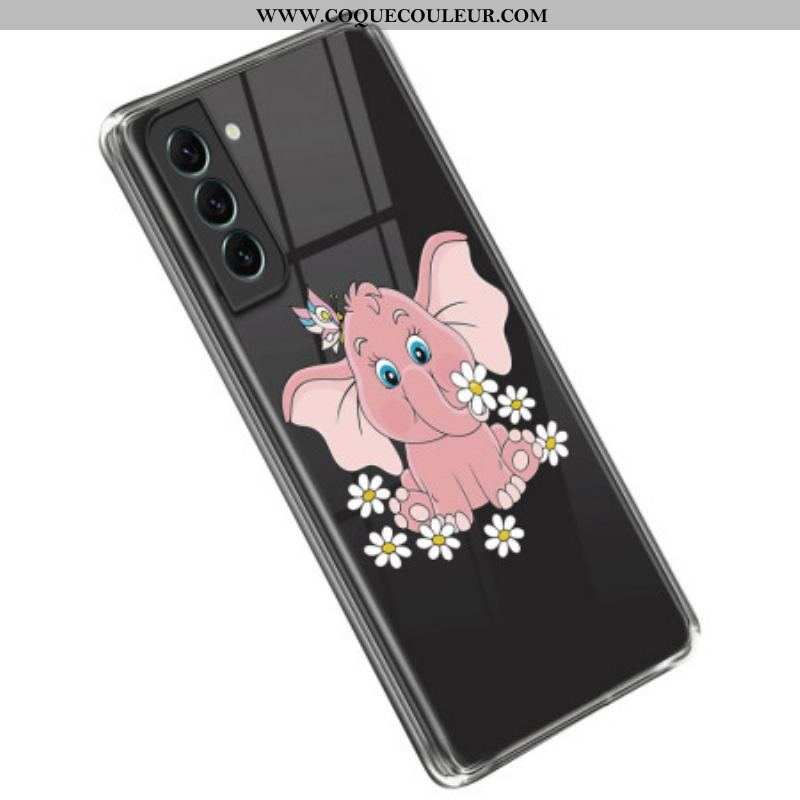 Coque Samsung Galaxy S23 Plus 5G Transparente Éléphant Rose
