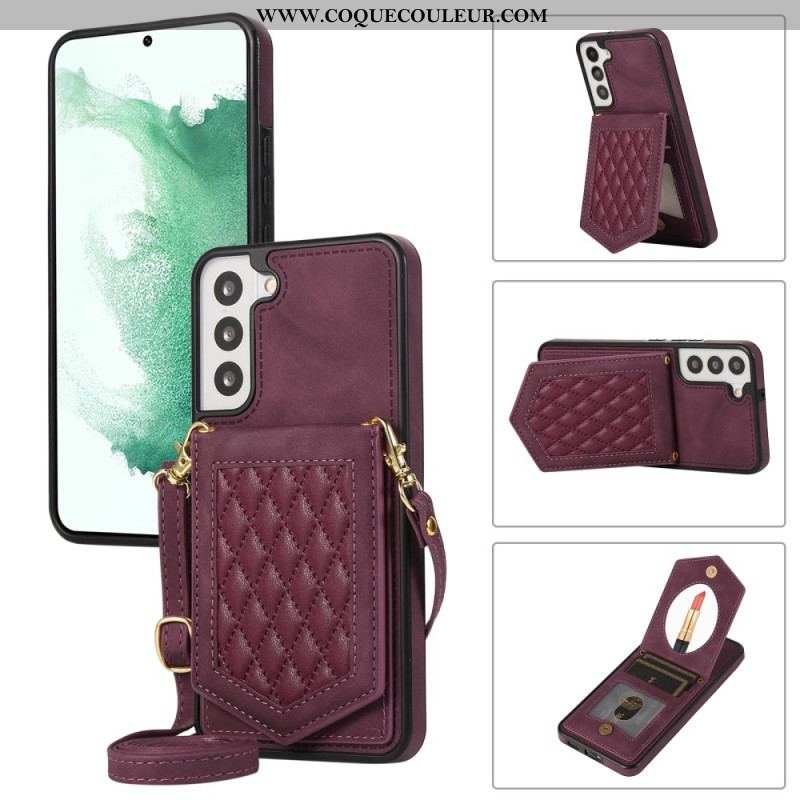 Coque Samsung Galaxy S23 Plus 5G RFID Porte-Cartes avec Bandoulière