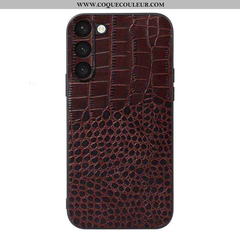 Coque Samsung Galaxy S23 Plus 5G Vrai Cuir Style Crocodile