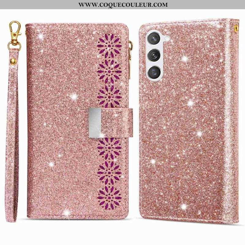 Housse Samsung Galaxy S23 Plus 5G Paillettes Portefeuille