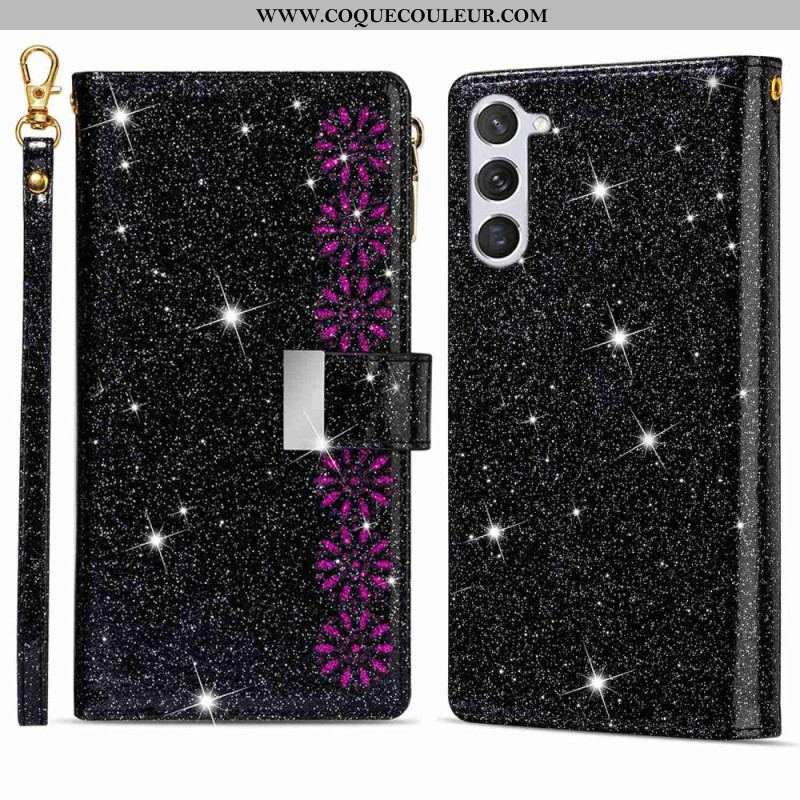 Housse Samsung Galaxy S23 Plus 5G Paillettes Portefeuille