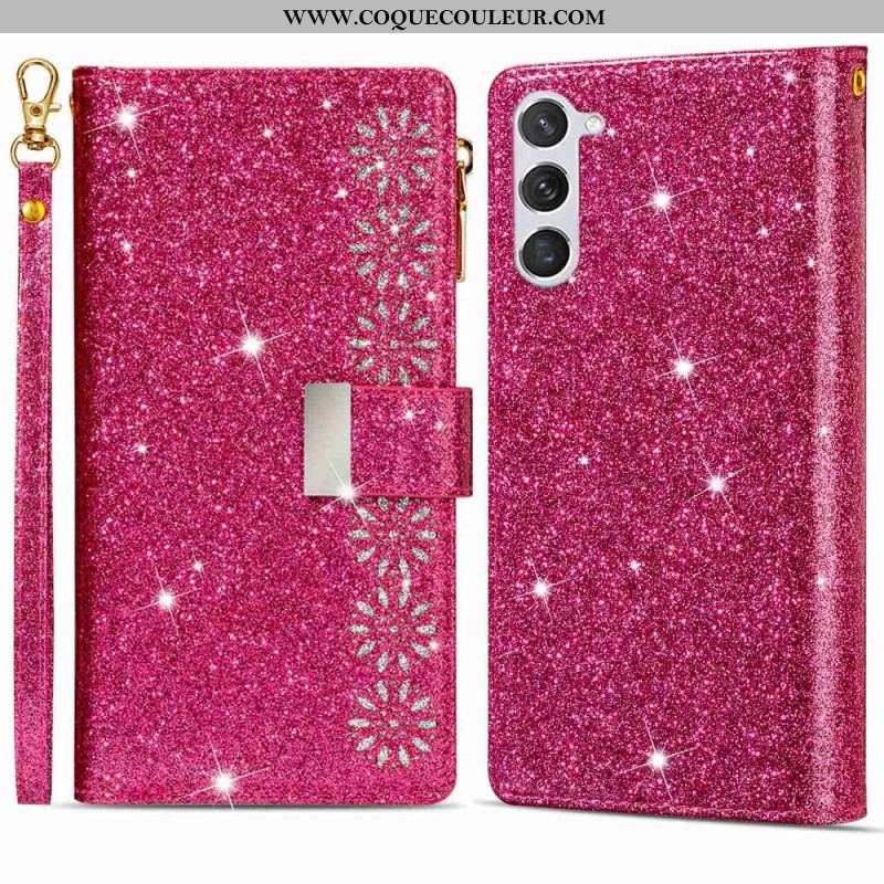 Housse Samsung Galaxy S23 Plus 5G Paillettes Portefeuille