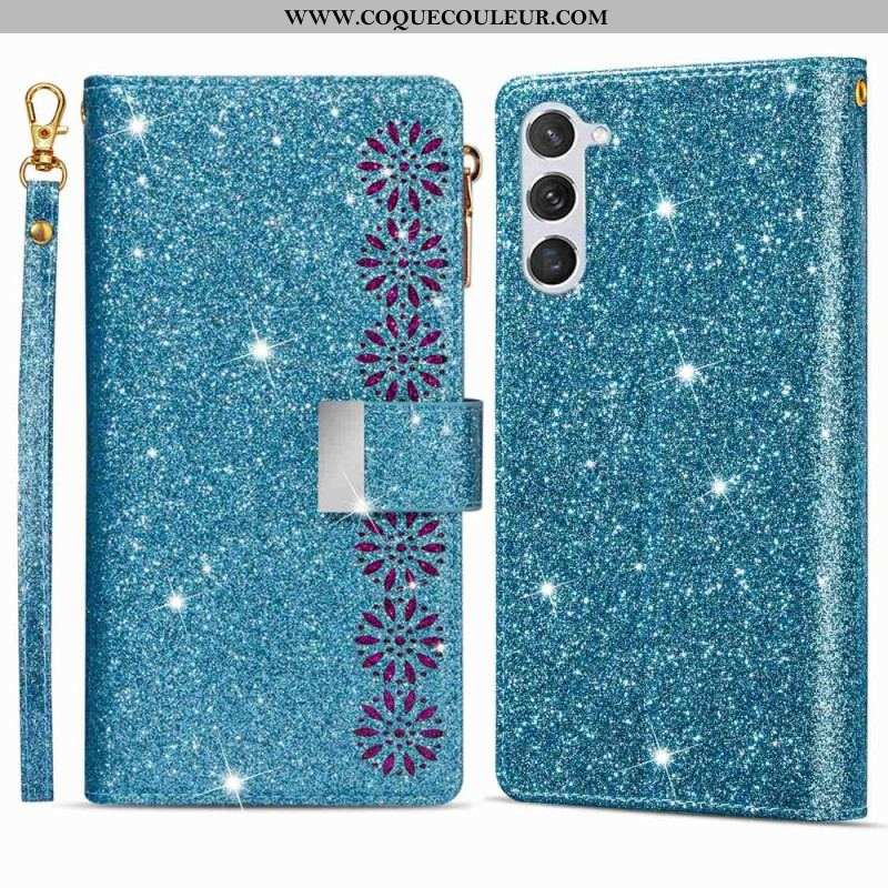 Housse Samsung Galaxy S23 Plus 5G Paillettes Portefeuille