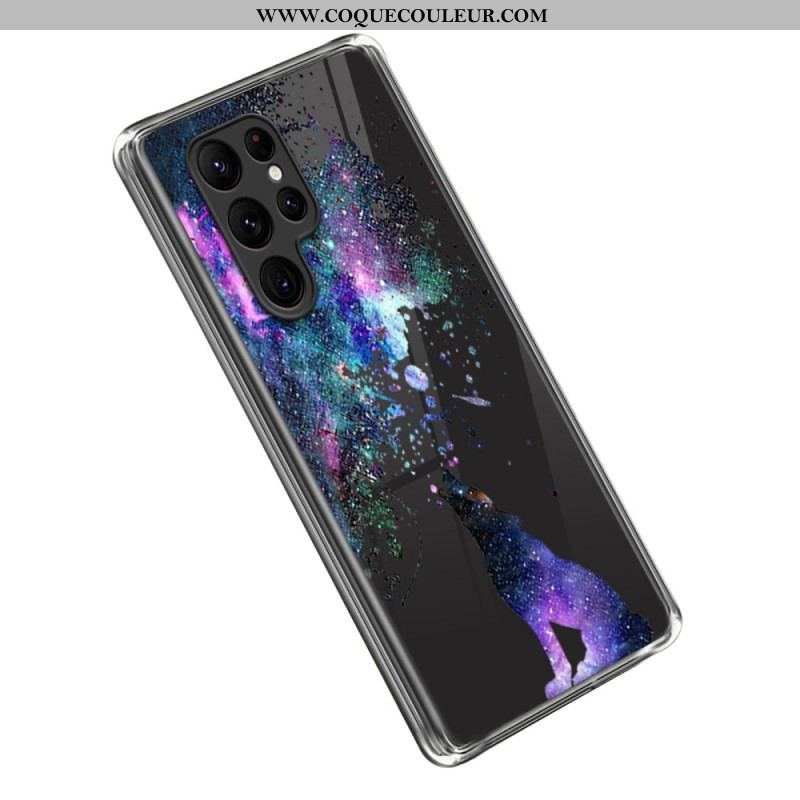 Coque Samsung Galaxy S23 Ultra 5G Transparente Loup Sauvage