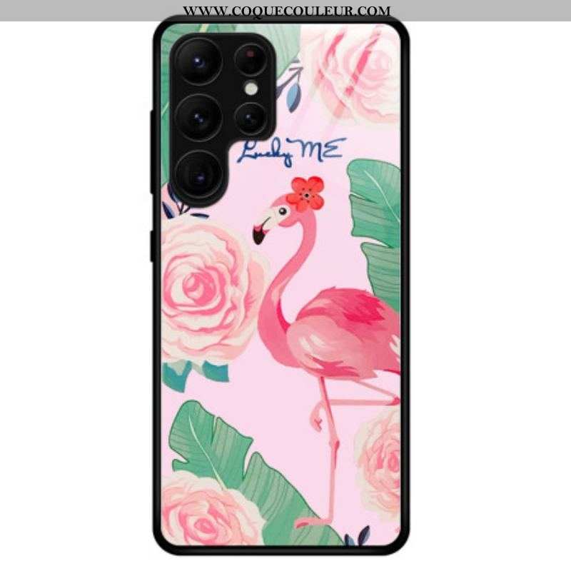 Coque Samsung Galaxy S23 Ultra 5G Verre Trempé Flamant Rose