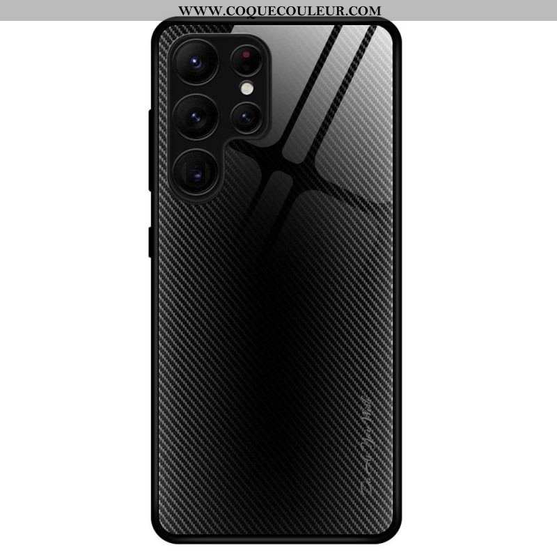 Coque Samsung Galaxy S23 Ultra 5G Verre Trempé Fibre Carbone