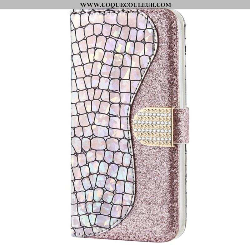 Housse Samsung Galaxy S23 Ultra 5G Croco Diamants