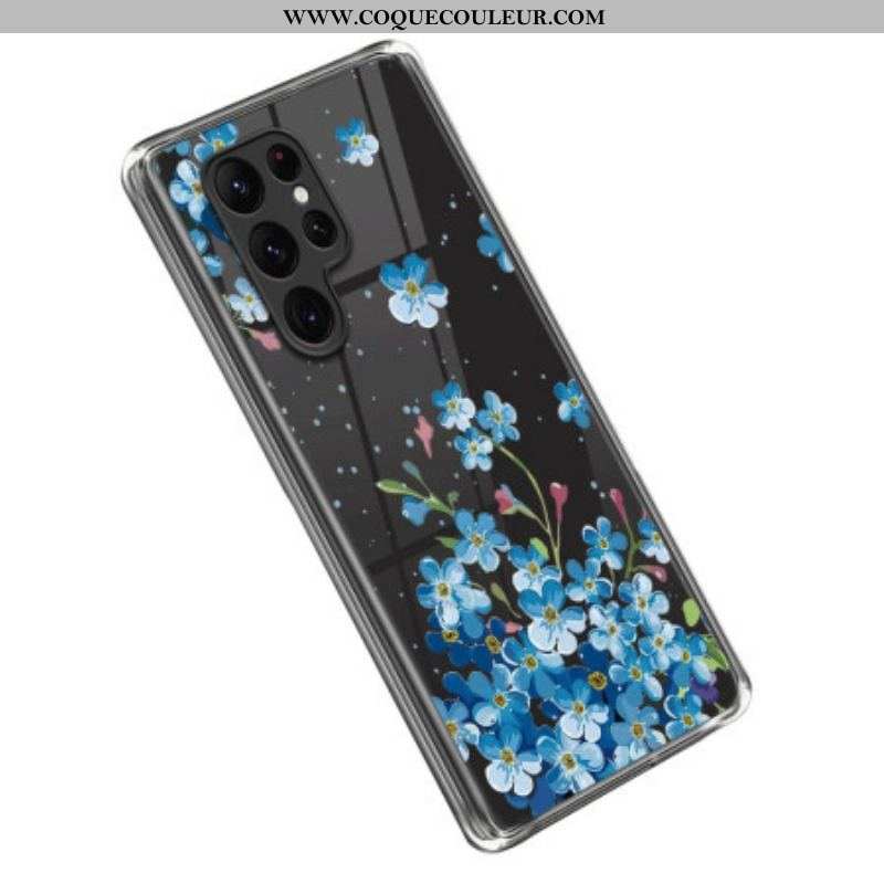 Coque Samsung Galaxy S23 Ultra 5G Fleurs Bleues