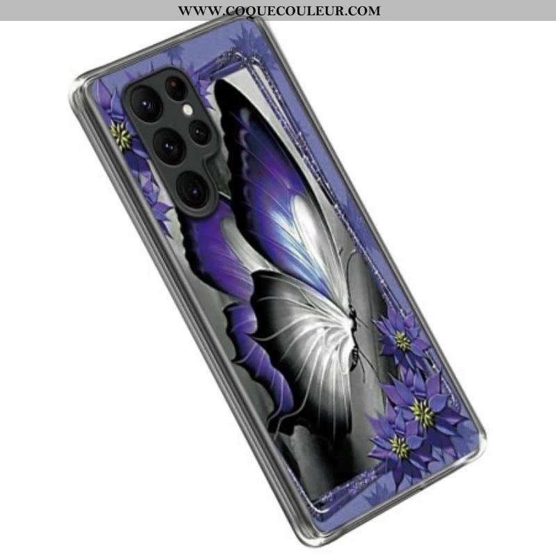 Coque Samsung Galaxy S23 Ultra 5G Papillon Violet