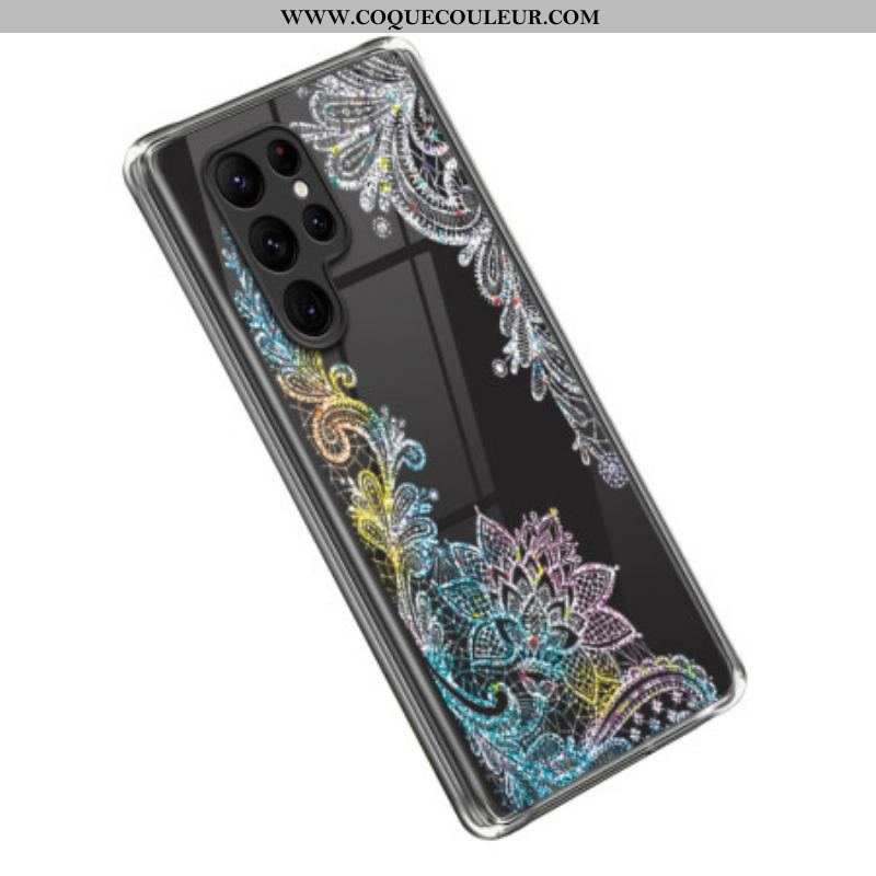 Coque Samsung Galaxy S23 Ultra 5G Transparente Dentelle Mandala