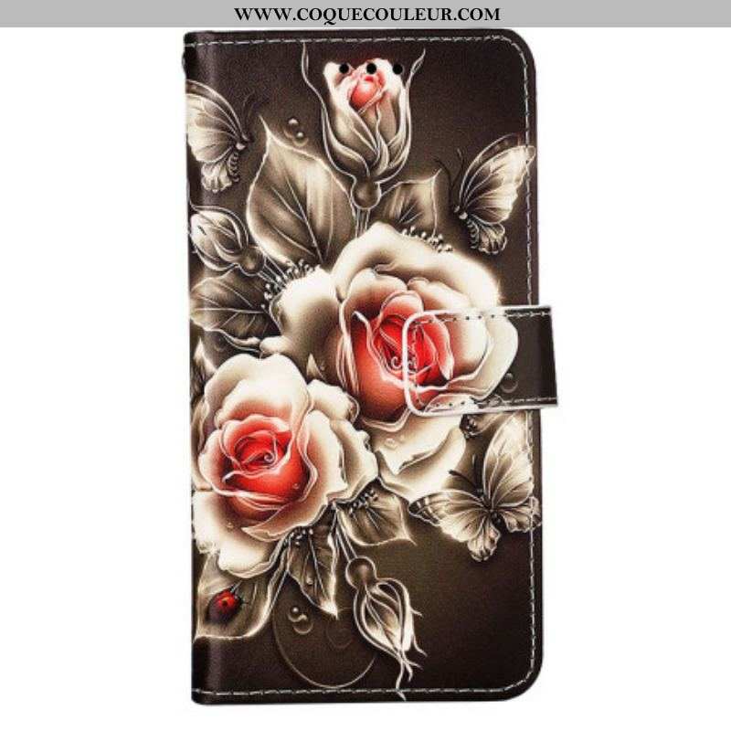 Housse Samsung Galaxy S23 Ultra 5G Roses Dorées