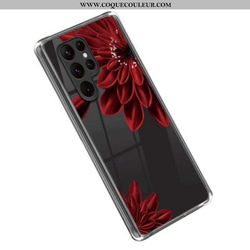 Coque Samsung Galaxy S23 Ultra 5G Fleurs Rouges