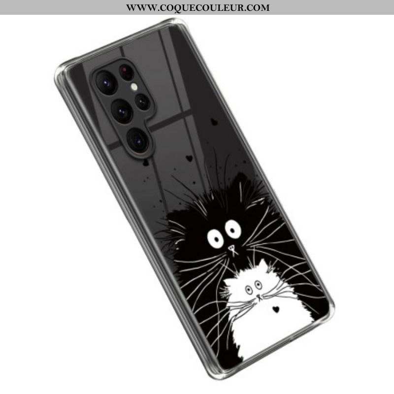 Coque Samsung Galaxy S23 Ultra 5G Chat Noir Chat Blanc