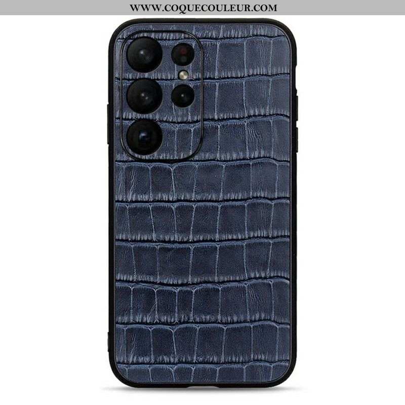 Coque Samsung Galaxy S23 Ultra 5G Véritable Cuir Style Crocodile