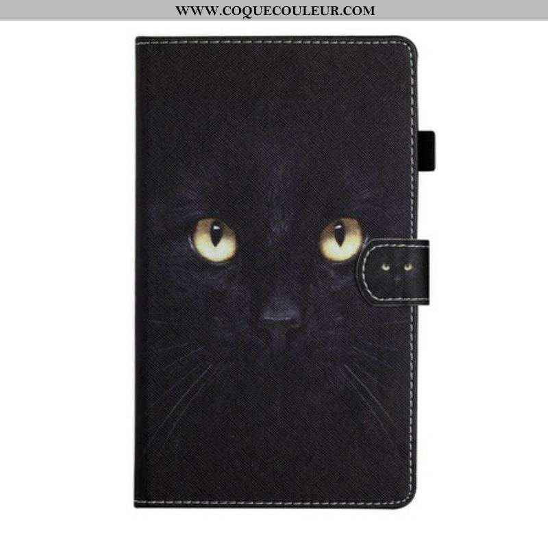 Housse Samsung Galaxy Tab A7 Lite Yeux de Chat Noir