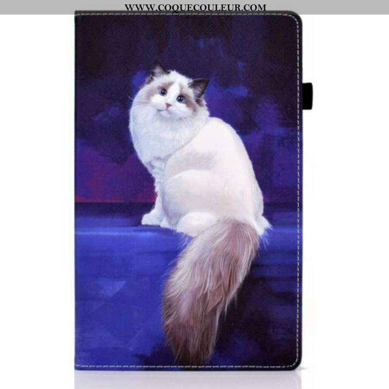 Étui Samsung Galaxy Tab A7 Lite Chat Blanc