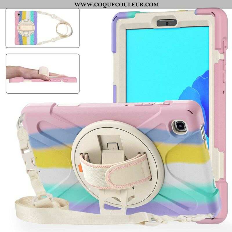 Coque Samsung Galaxy Tab A7 Lite Multi-Fonctions Bandoulière Color