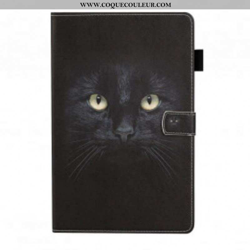 Housse Samsung Galaxy Tab A7 (2020) Yeux de Chat Noir