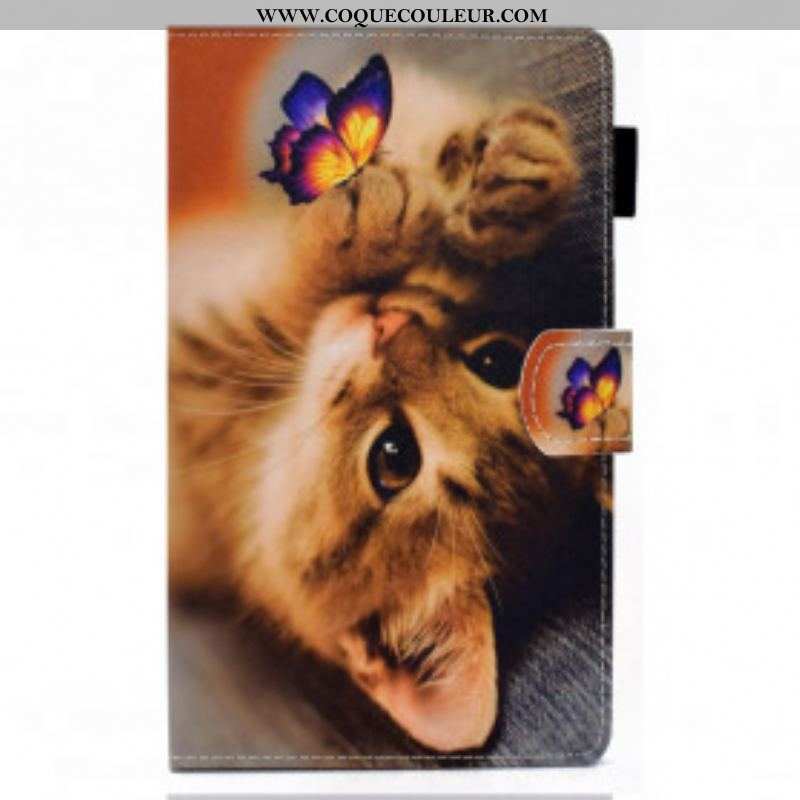 Housse Samsung Galaxy Tab A7 (2020) Mon Chaton et Papillon