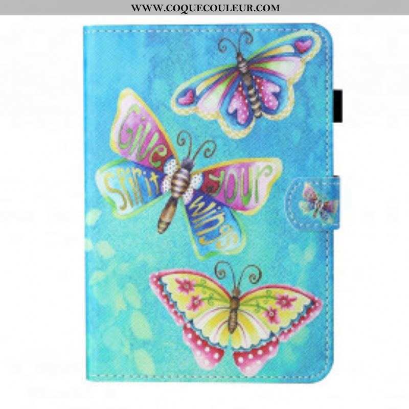 Housse Samsung Galaxy Tab A7 (2020) Papillons Multicolores