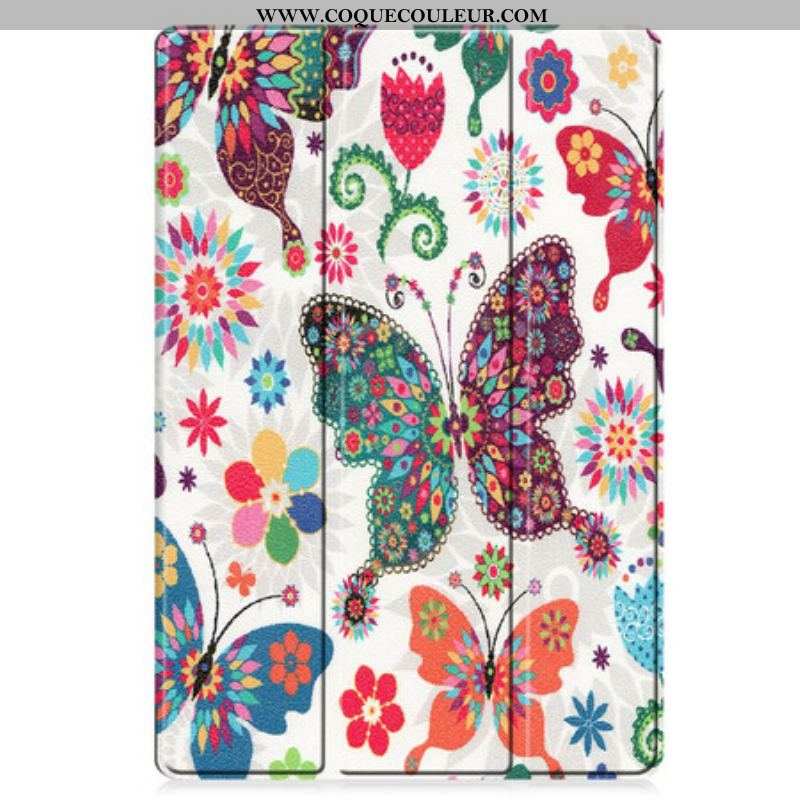 Smart Case Samsung Galaxy Tab S7 FE Porte-Stylet Fleurs Vintages