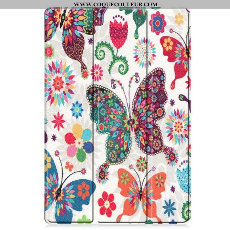 Smart Case Samsung Galaxy Tab S8 Plus / S7 Plus Renforcée Papillons et Fleurs