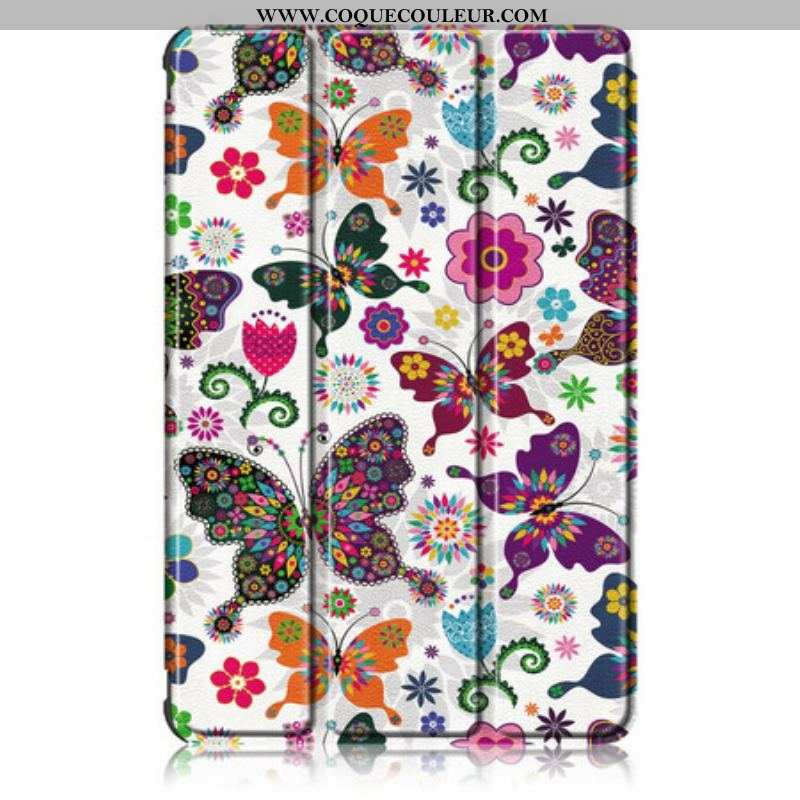 Smart Case Samsung Galaxy Tab S8 / Tab S7 Renforcée Papillons et Fleurs