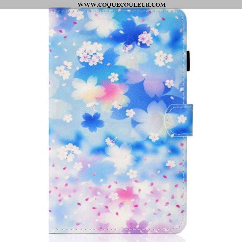 Housse Samsung Galaxy Tab S8 / Tab S7 Fleurs Aquarelle