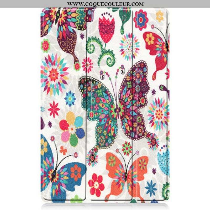 Smart Case Samsung Galaxy Tab S8 / Tab S7 Porte-Stylet Fleurs Vintage