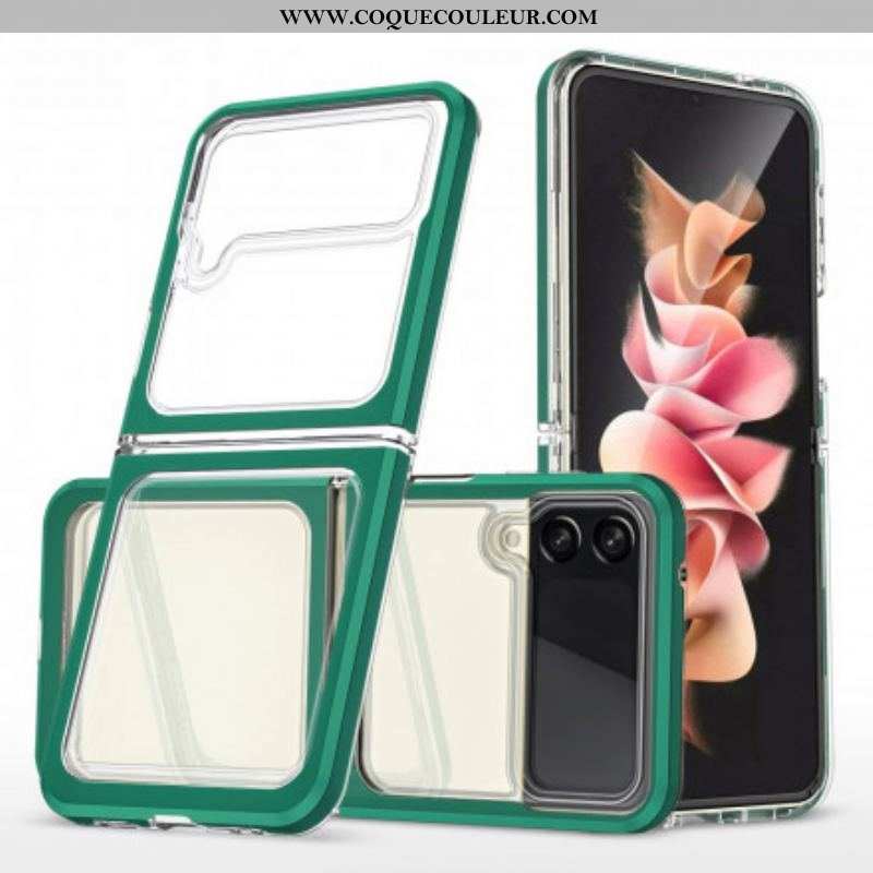 Coque Samsung Galaxy Z Flip 3 5G Hybride Rebords Colorés