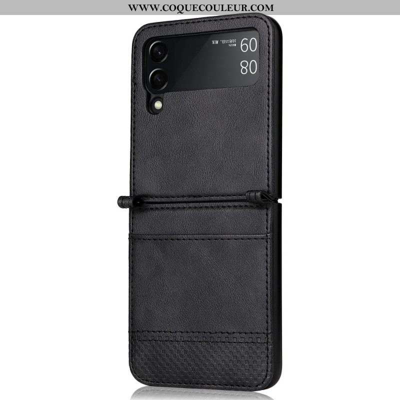 Coque Samsung Galaxy Z Flip 3 5G Style Cuir Vintage Porte-Carte